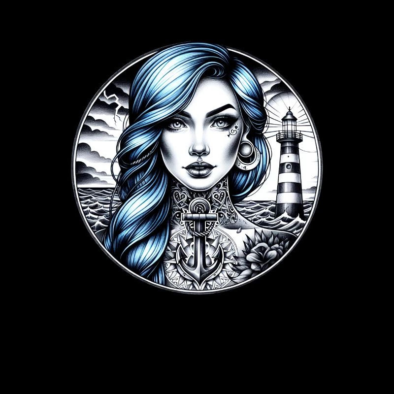 Hoffnung Tattoo Design mit Anker Retro Maritim