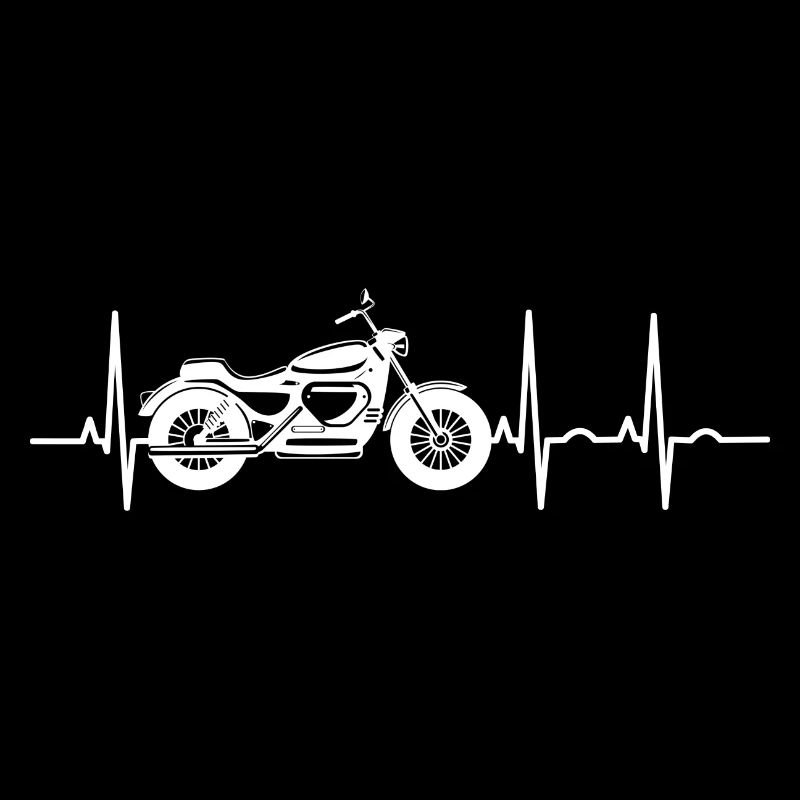 Biker EKG Motorrad Chopper Bobber Motorradfahrer