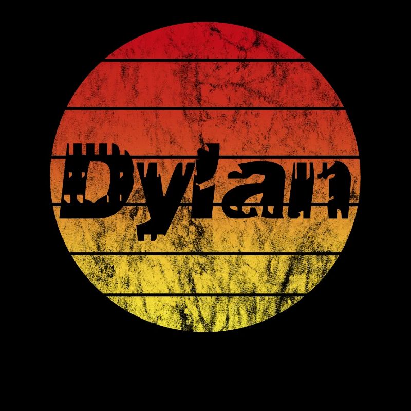 Name Dylan at sunset Vintage sun