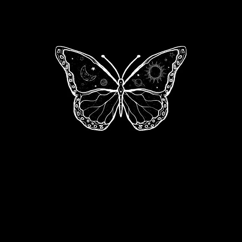 Esthétique Céleste Papillon Galaxie Soleil Lune