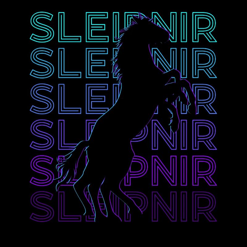 Sleipnir Odin Viking Norse Mythology Retro