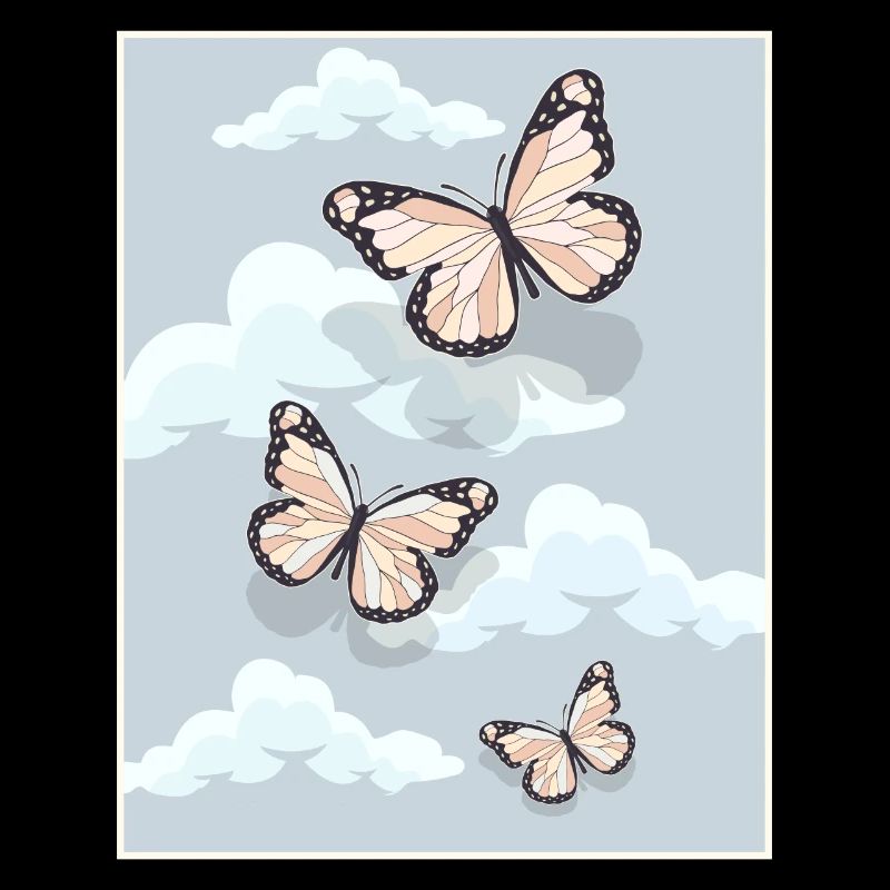 Papillons esthétiques pastel danois