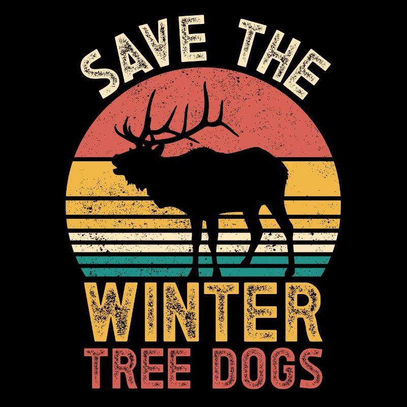 Funny Deer Save the Winter Tree Dog