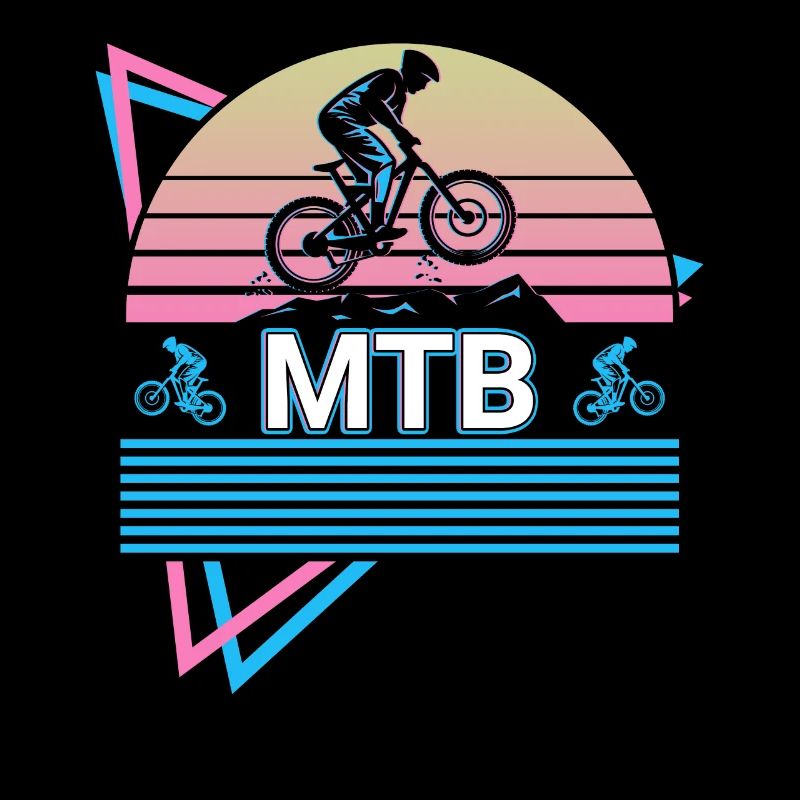 Mtb Biker Cycling Mountainbike Retro