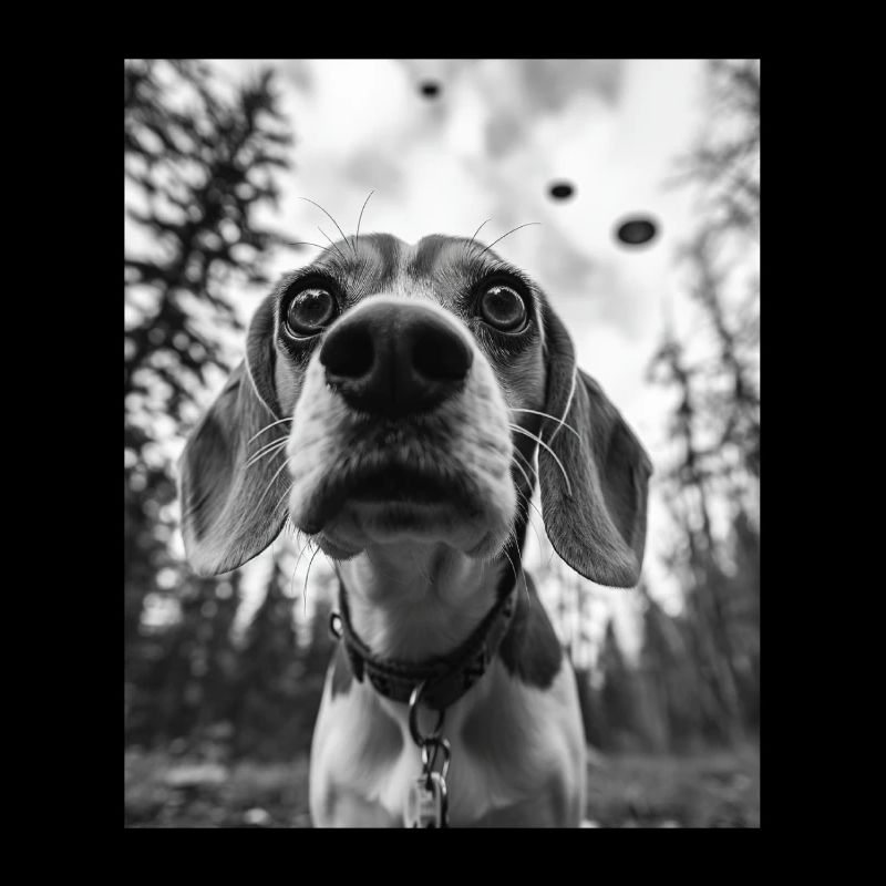 Hund - Alien Selfie Beagle UFO