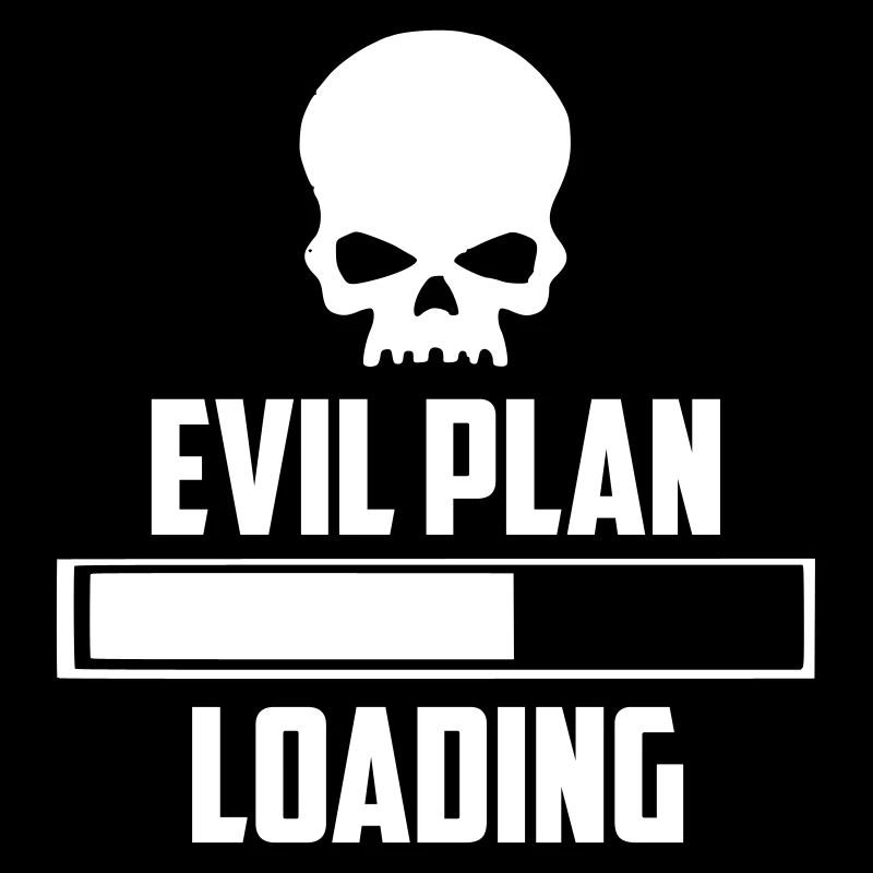 böser Plan, der lustiges Logo lädt