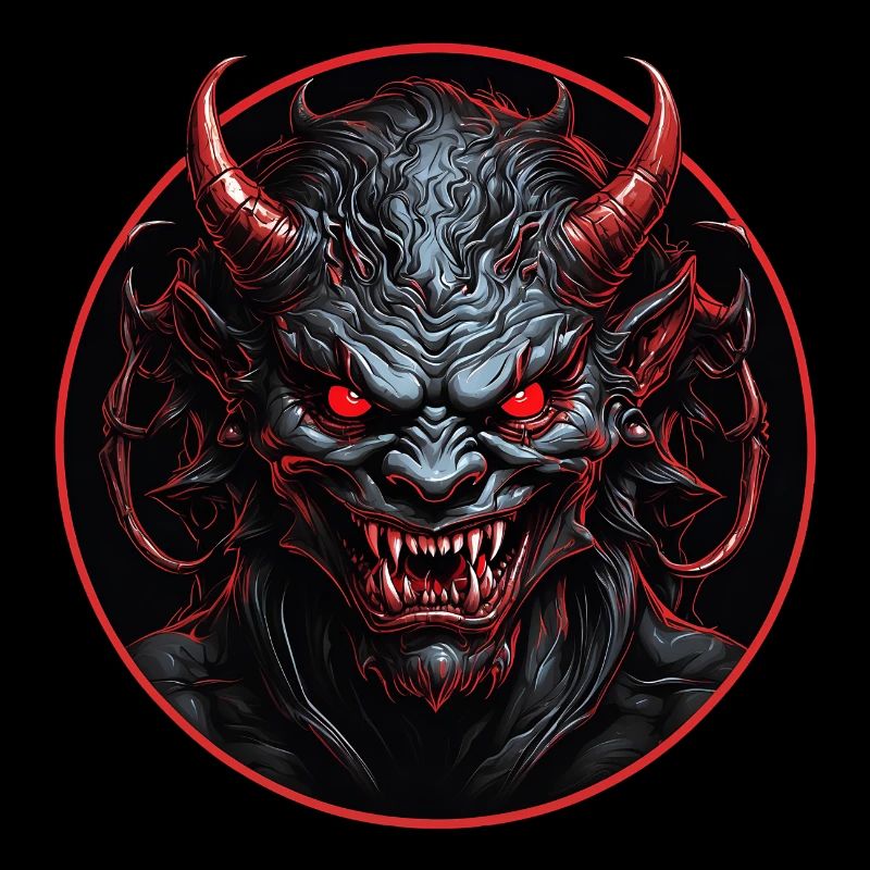 Evil demonic devil with red eyes