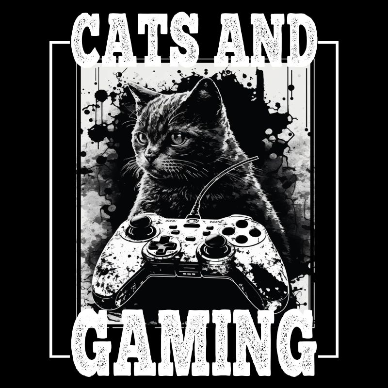 Cats and Gaming Katze Kätzchen Controller Zocken