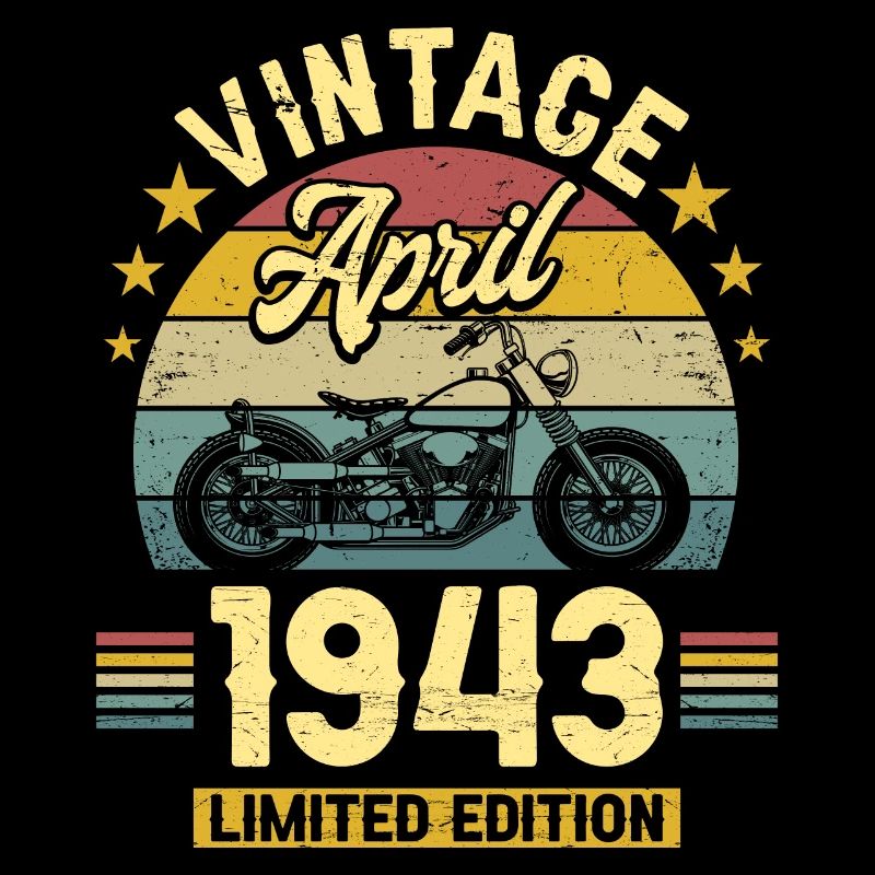 Oldtimer-Biker geboren April 1943 80-jähriges Jubiläum