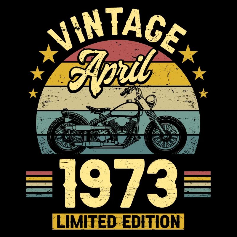 Oldtimer-Biker geboren April 1973 50-jähriges Jubiläum
