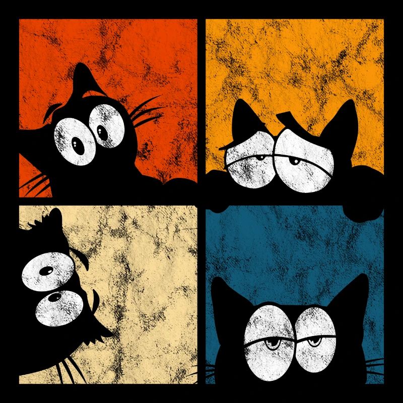 Chat Miau Chat Rétro Chat