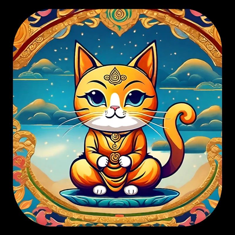 Chat mignon en position de yoga de Bouddha