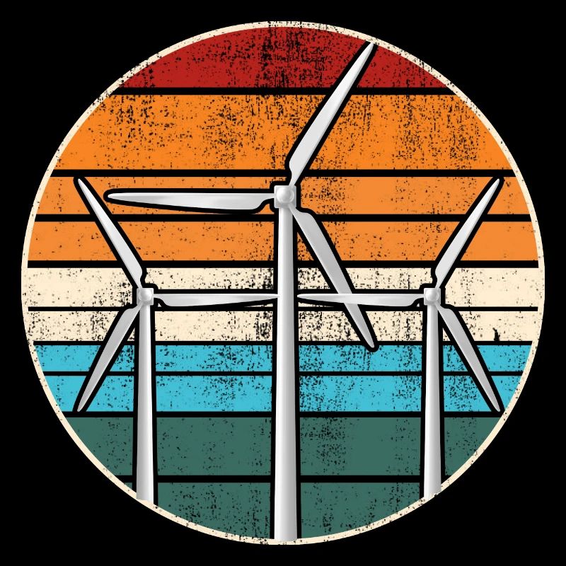 Windmill Retro Vintage Climate Change Earth Day