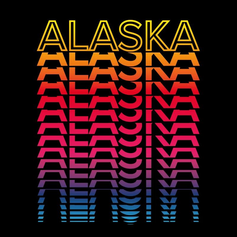 Retro Nostalgisch USA Staat - Regenbogen Alaska