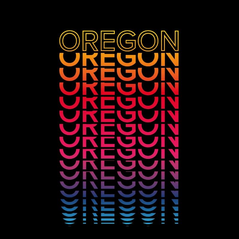 Retro Nostalgisch USA Staat - Regenbogen Oregon