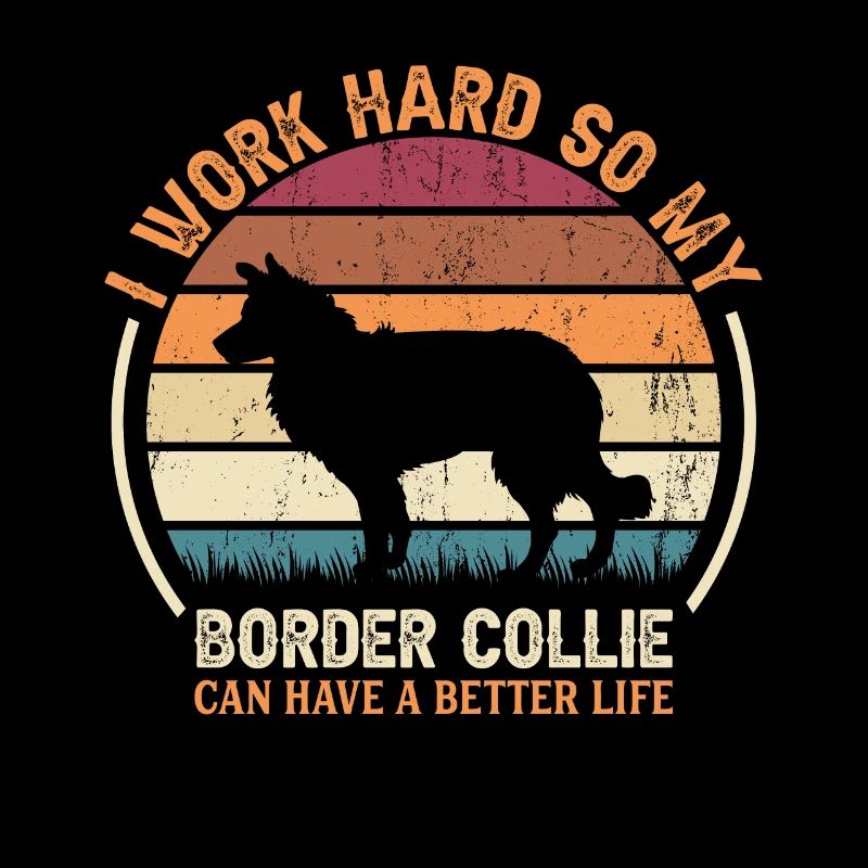 Work Hard - Retro Border Collie