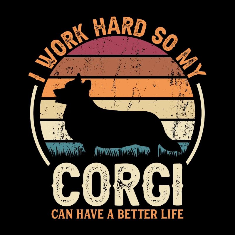 Work hard - Retro Corgi