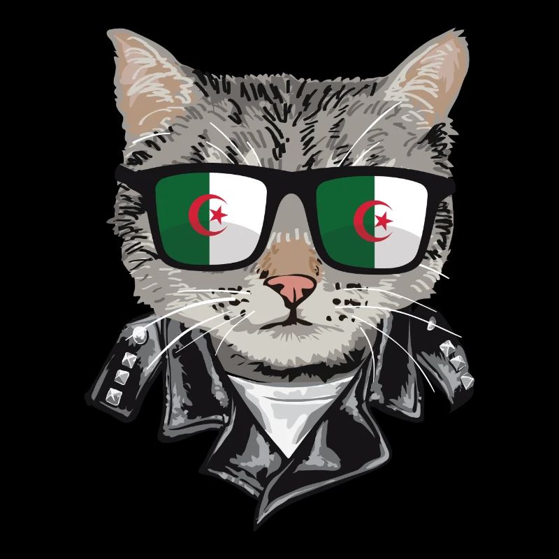 Lunettes de soleil pour chat avec drapeau algérien