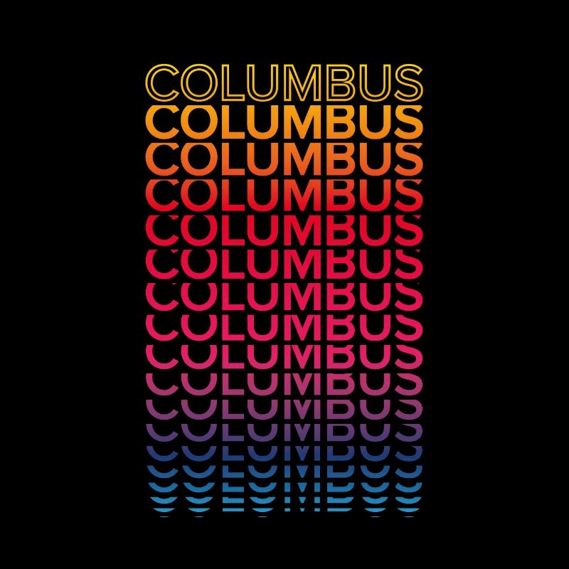 Retro Nostalgic USA City - Rainbow Columbus