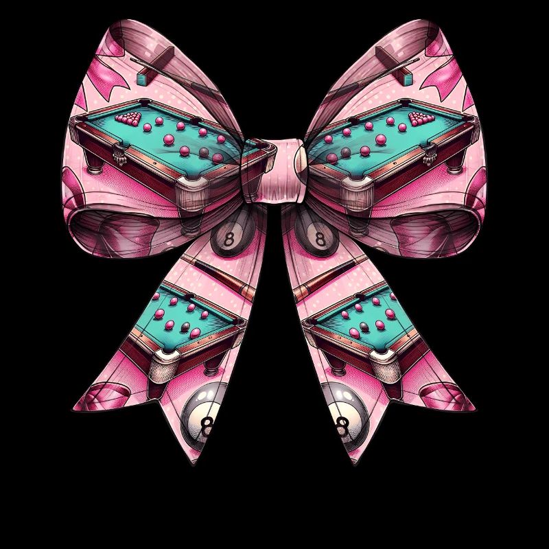 Coquette Bow Billard Pool Tisch Queue Kugeln