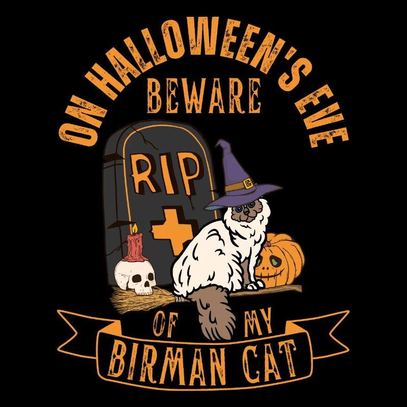 Chat d’Halloween birman mignon et effrayant