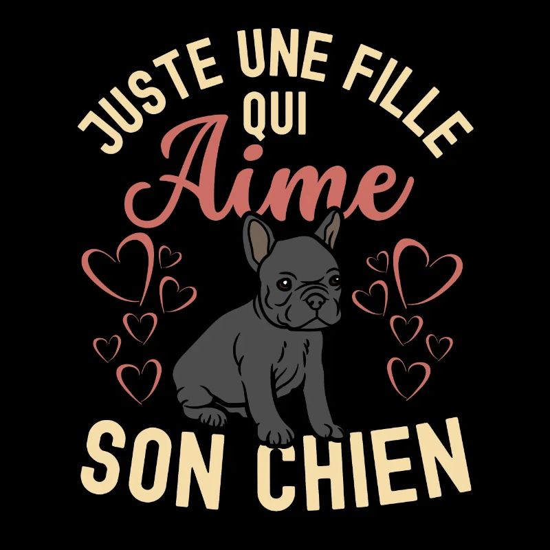Amant de bouledogue français mignon kawaii
