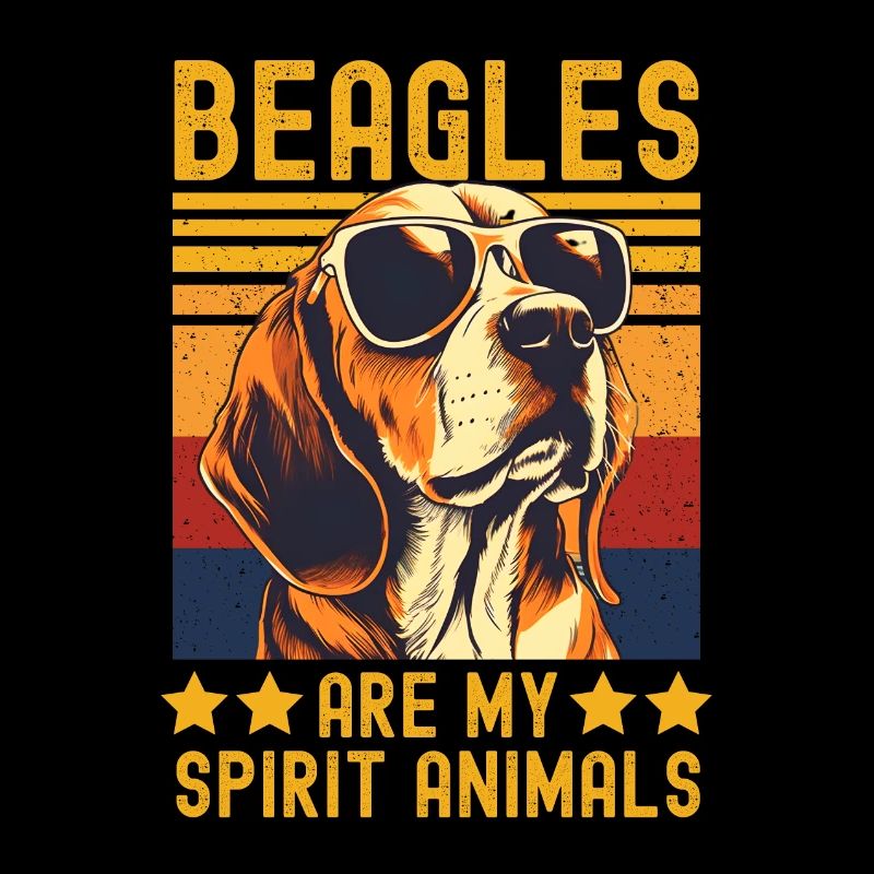 Beagle avec lunettes de soleil rétro