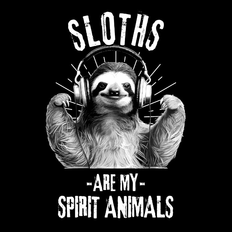 Faultier mit Kopfhörer