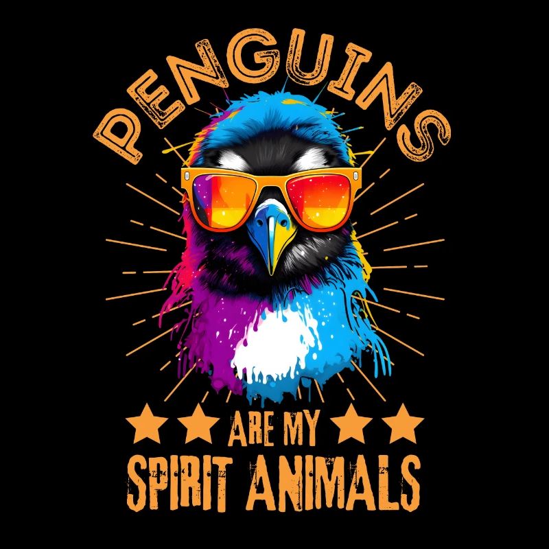 Bunter Pinguin mit Sonnenbrille