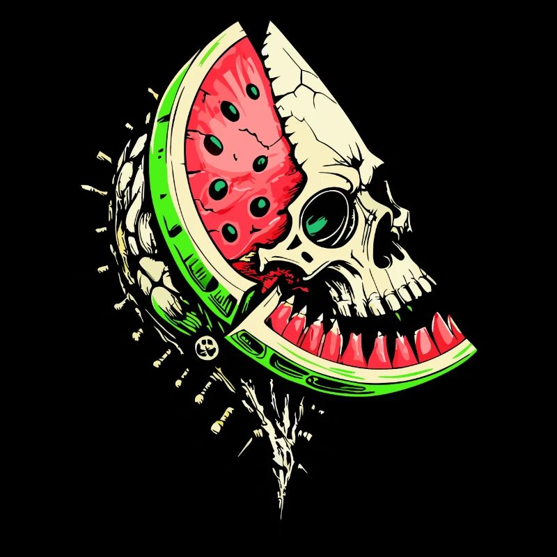 Crâne de melon // Tête de mort pastèque FS0040