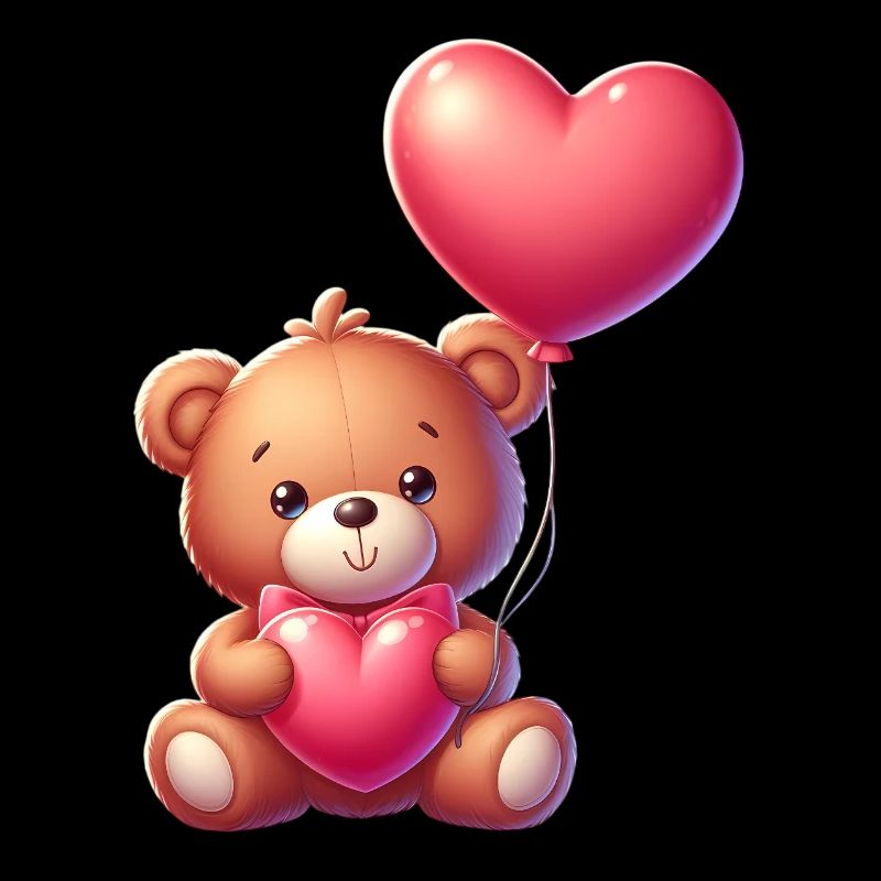 Teddy bear with heart balloon