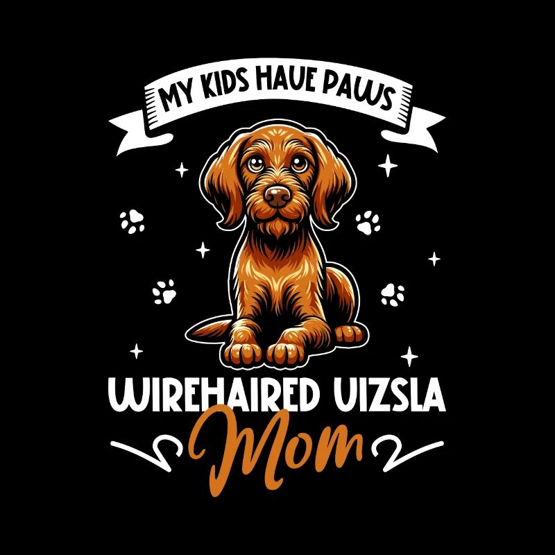 Wirehaired Hungarian Pointer Dog Mom
