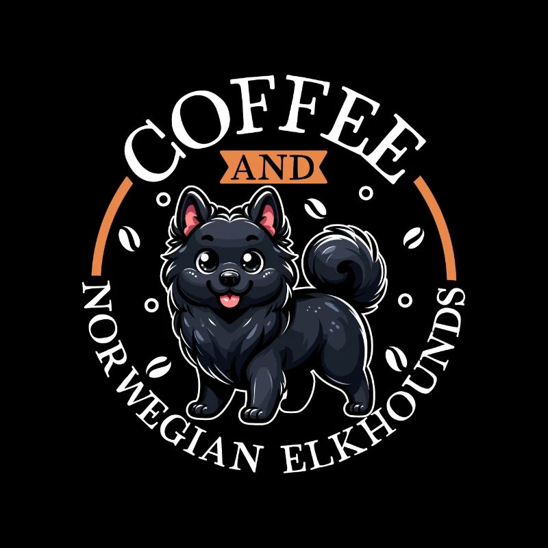 Coffee and Norwegian Elkhound