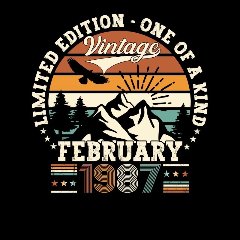 Februar Vintage 1987 Retro Geburtstag Geschenk