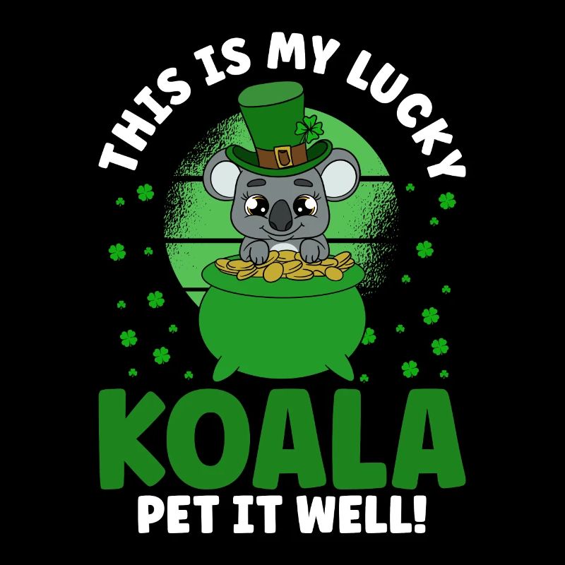 Mignon koala avec chapeau Saint-Patrick