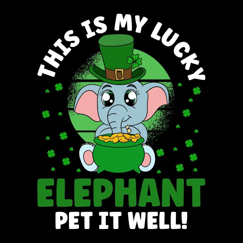 Mignons trèfles d’éléphants Fête de la Saint-Patrick