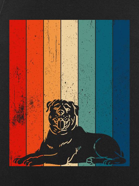 Retro Distressed Rottweiler Lines