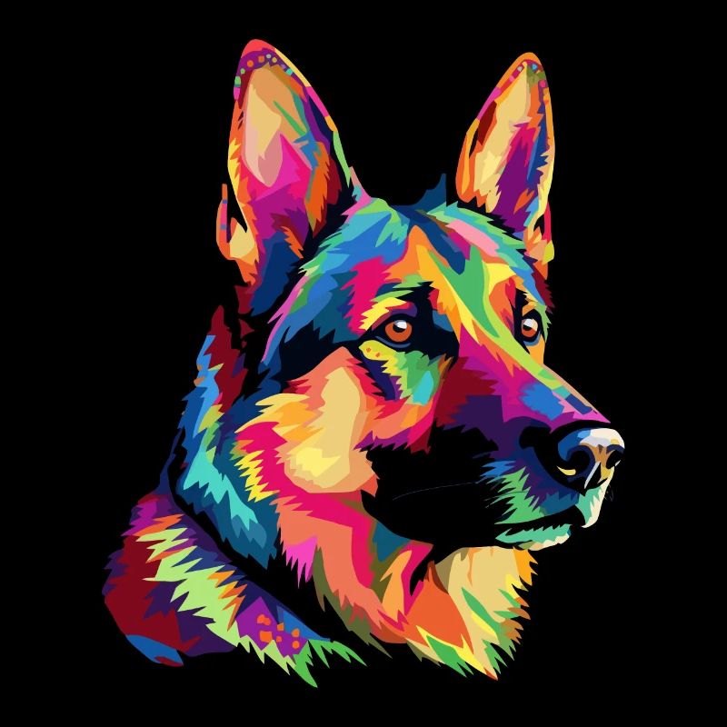 German Shepherd Dog Colorful