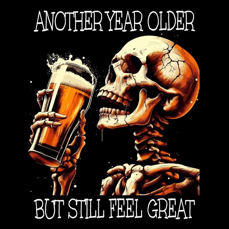 Birthday Beer Drinking Skeleton