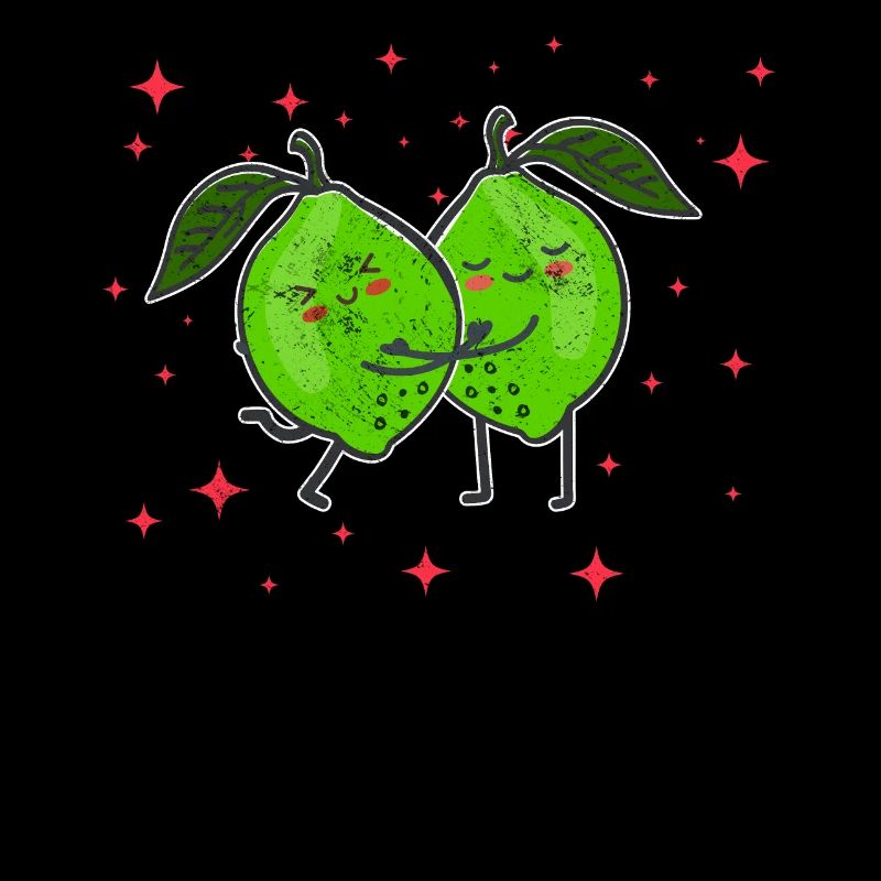 Cute Lime Couple Hugging Lime Citrus Lovers