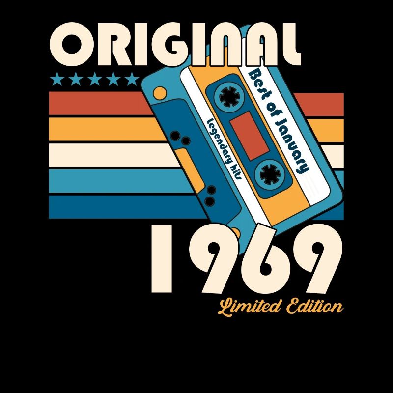 55e anniversaire Cassette janvier Vintage 1969