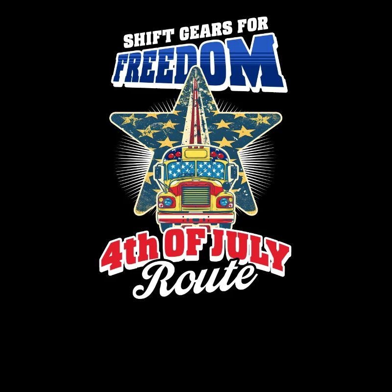 Patriotic Bus Driver Shift Gears for Freedom