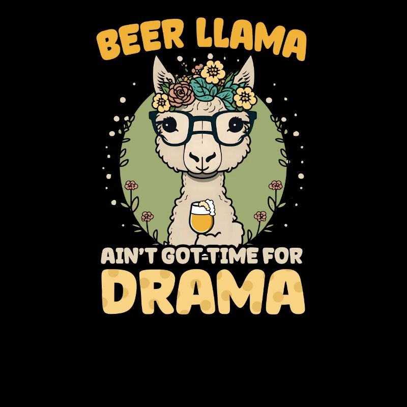 Alpaka Lama Bier Lama Hat Zeit