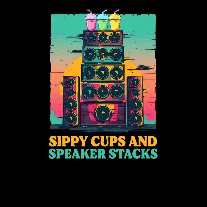 EDM Rave Mom Sippy Cups and Speaker Stacks