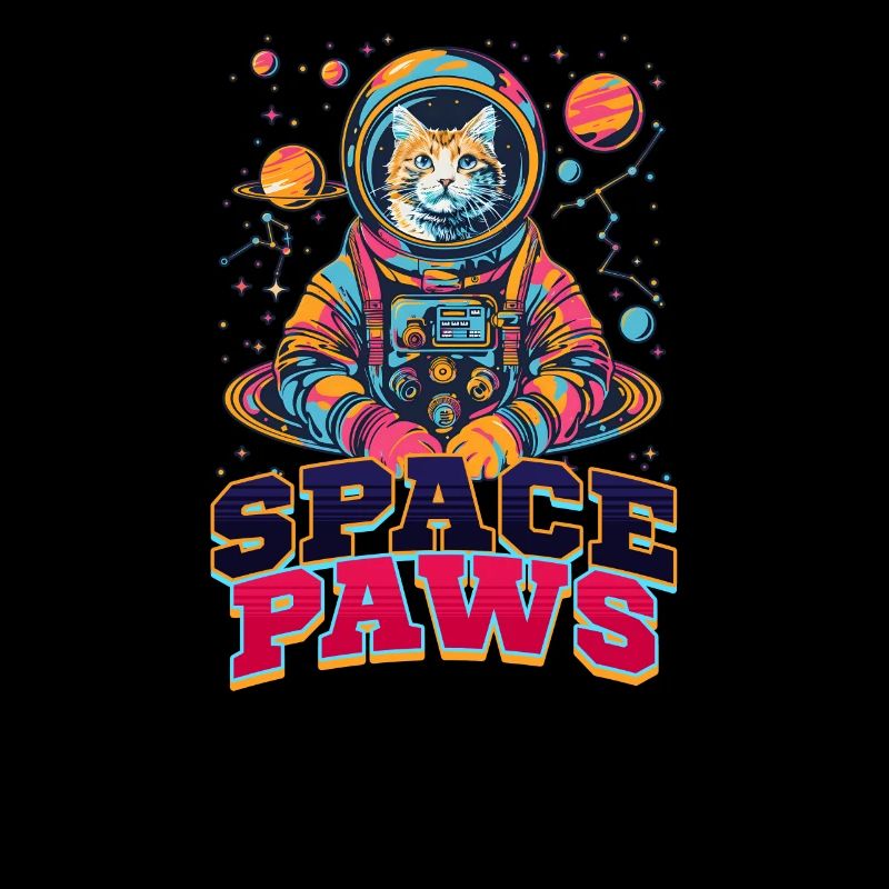 Cat Astronaut Space Paws