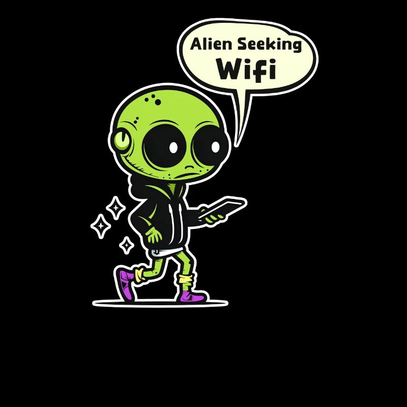 Alien Abduction Alien Seeking Wifi