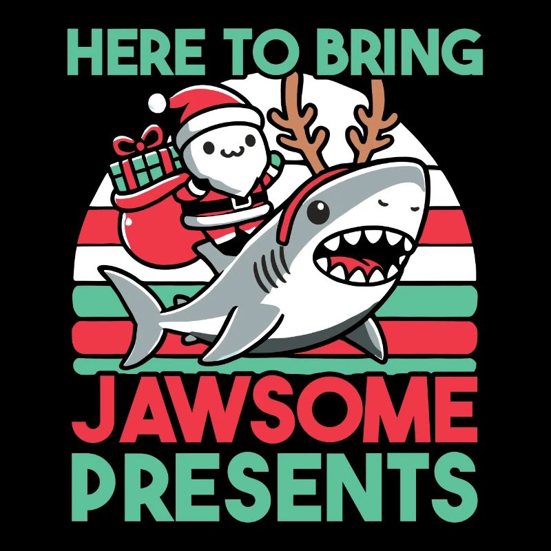 Here to bring jawsome presents christmas pun shark