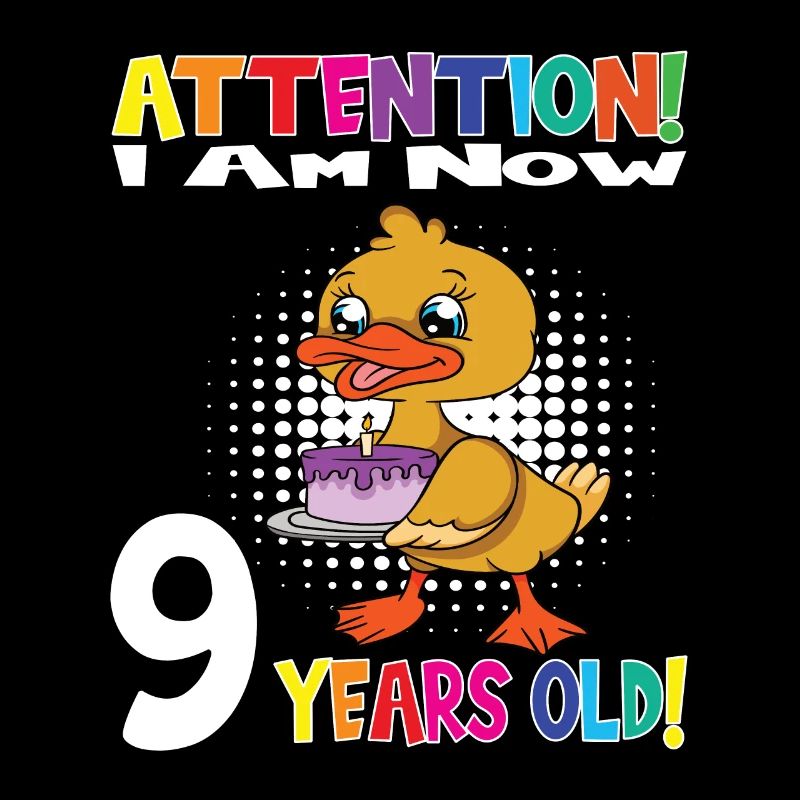 Anniversaire de canard J’ai maintenant 9 ans