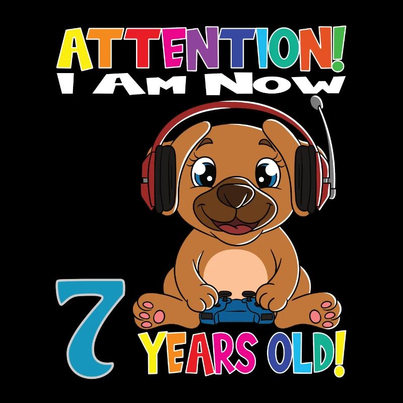 Anniversaire de chien de jeu J’ai maintenant 7 ans