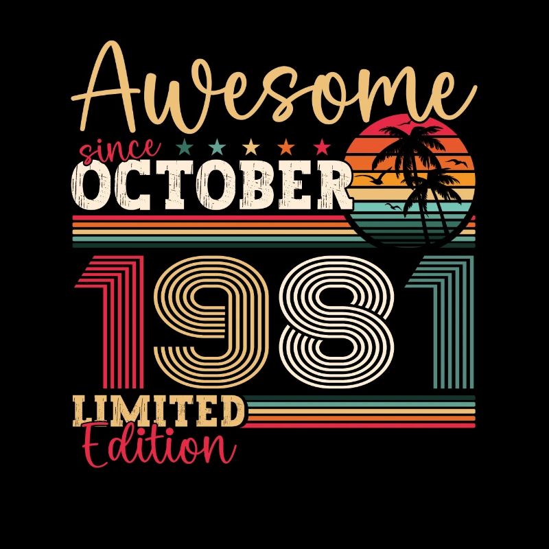 Awesome Oktober 1981 41. Geburtstag Geschenk Cool